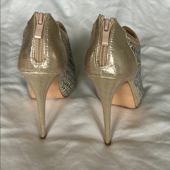 Lauren Lorraine Rose Gold Booties with Rhinestones - Picture 3 of 4